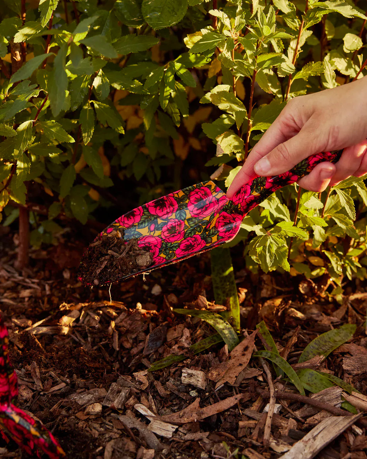 Golden Peony Garden Tools and Gloves Set