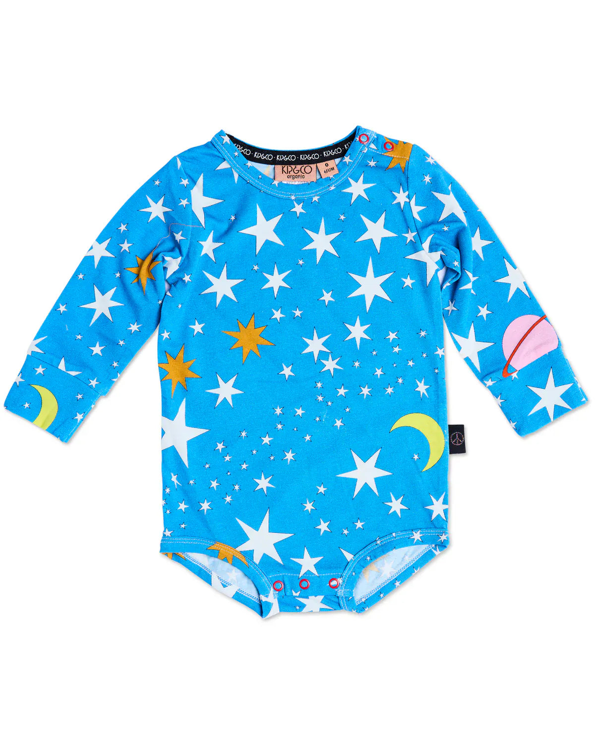 Stars And Moon Organic Long Sleeve Romper | 3-6 Months