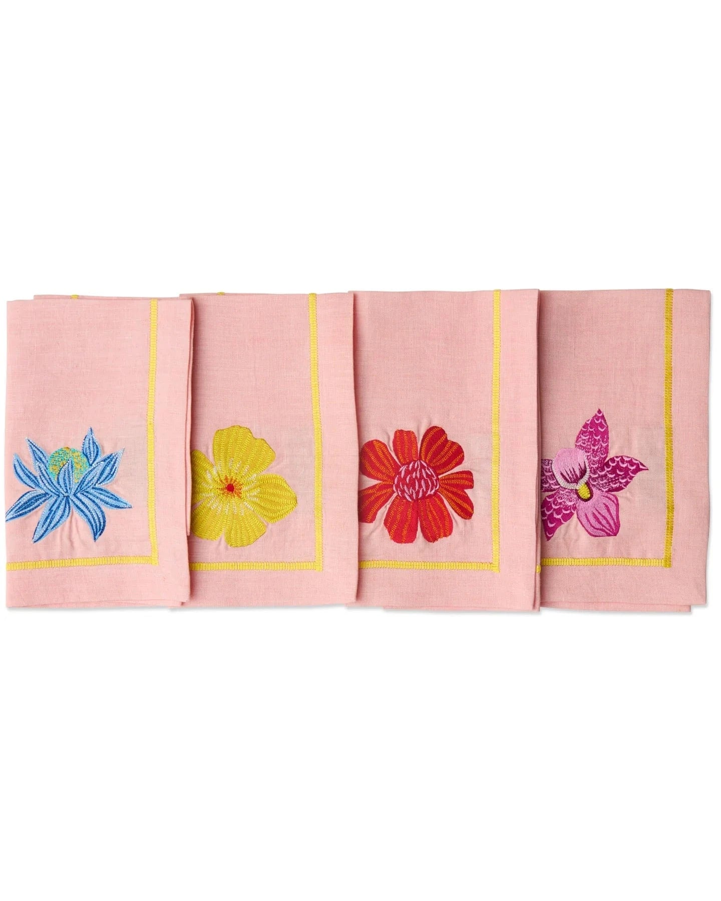 Wild Flower Embroidered Napkin | Set of 4