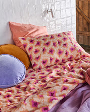 Hibiscus Peach Linen Pillowcases | Set of 2