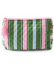 Cactus Stripe Quilted Cotton Toiletry Purse