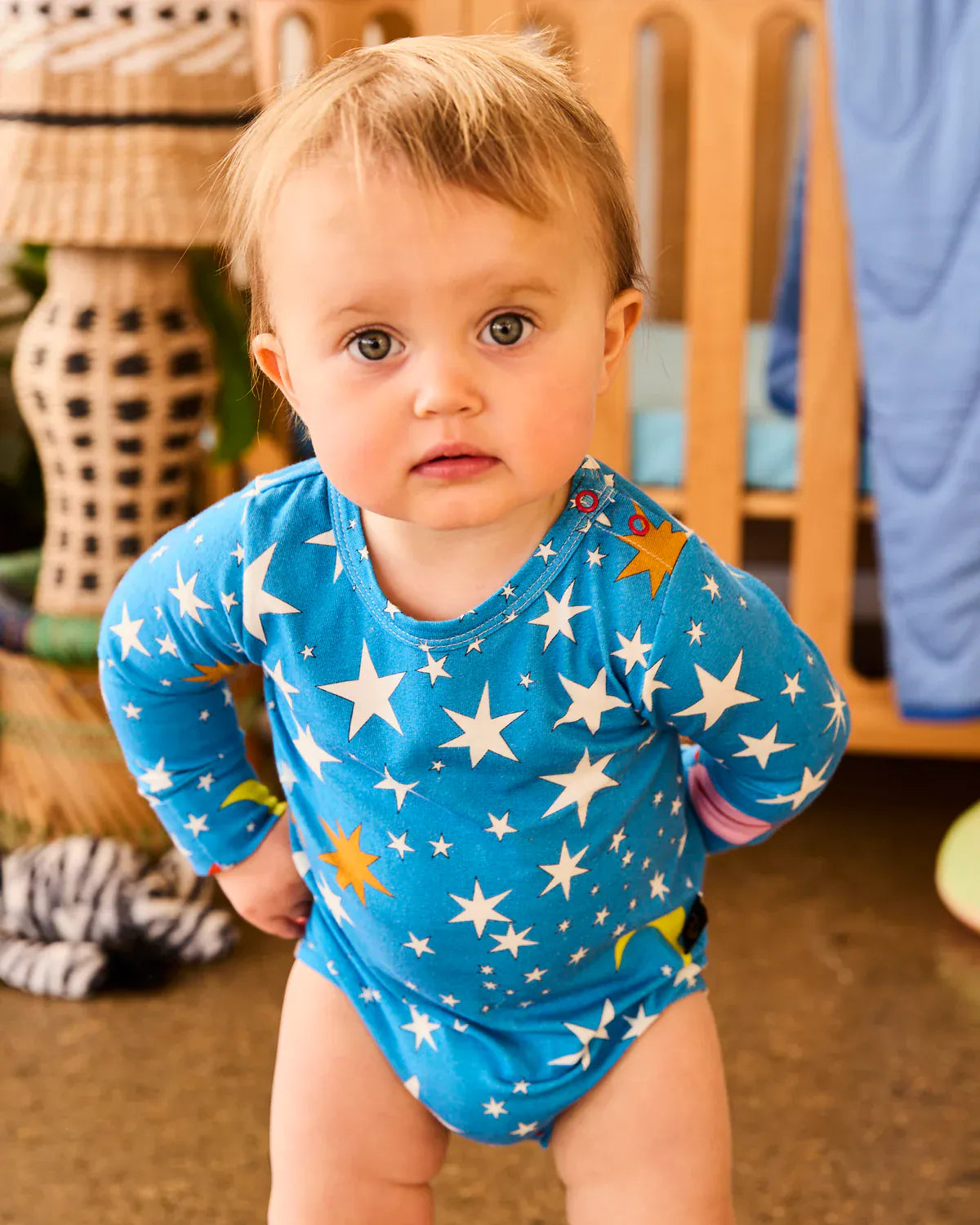 Stars And Moon Organic Long Sleeve Romper | 3-6 Months
