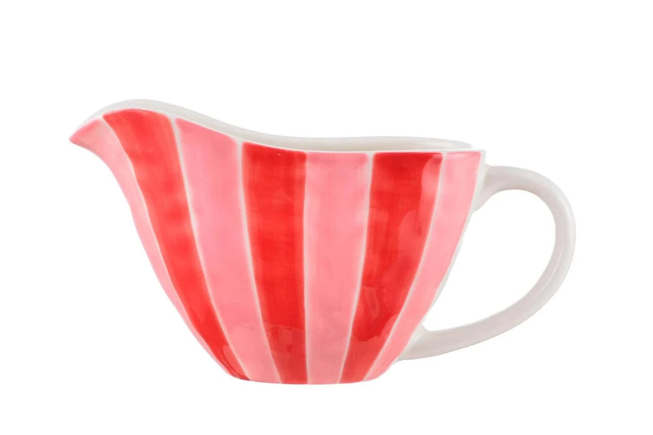 Gravy Jug | Pink + Red Stripe