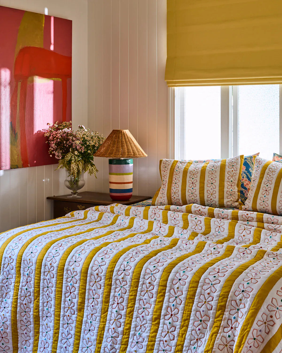 Kip&Co x Anna Spiro Daisy Chain Organic Cotton Quilted Bedspread | Large