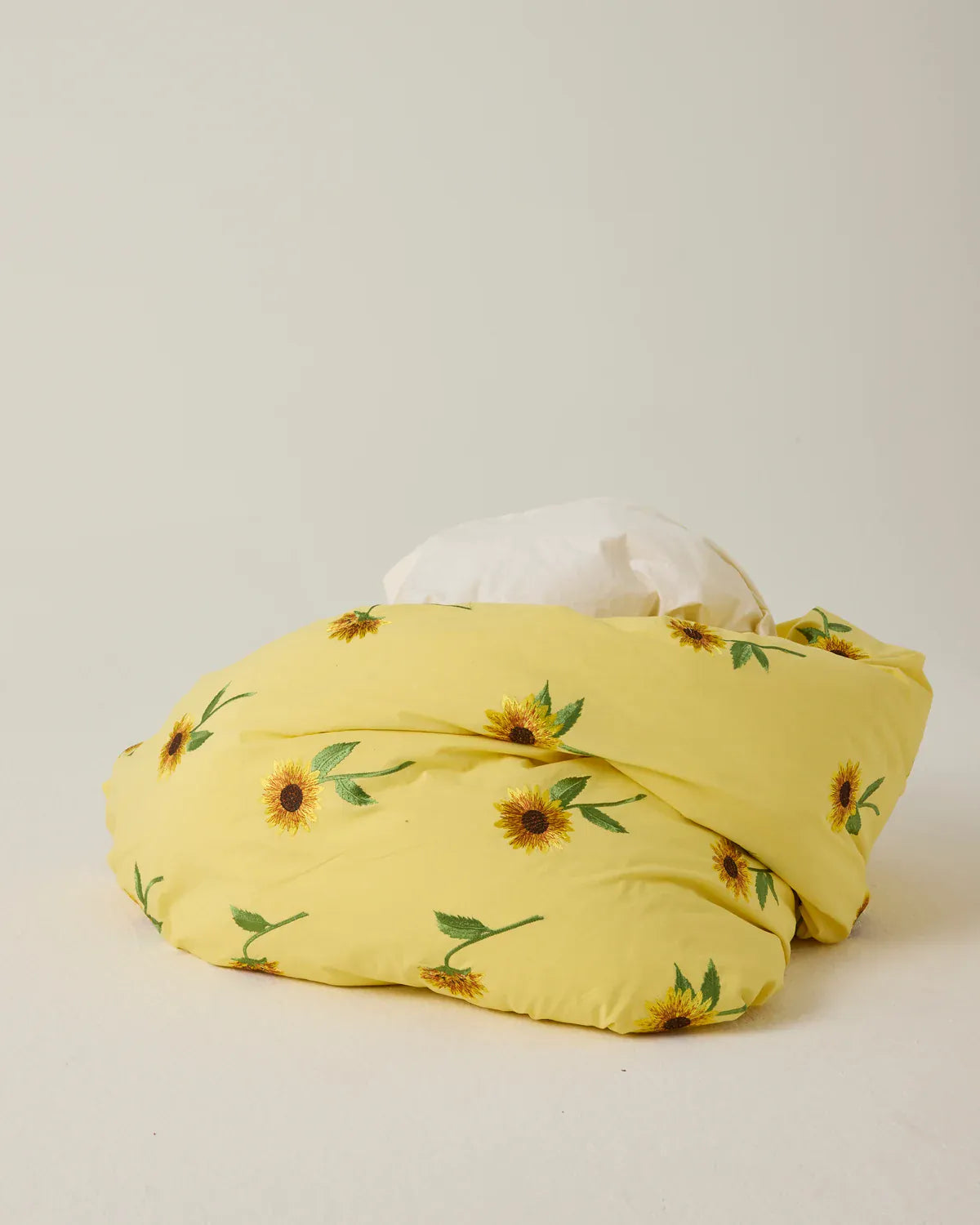 Sunflower Delight Embroidered Cotton Quilt Cover | Single
