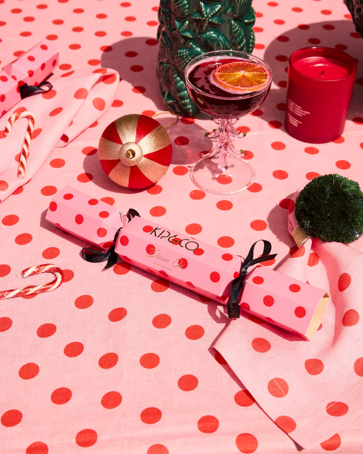 Polkadot Pink Tablecloth | Large Rectangular