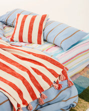 Roma Red Stripe Woven Throw