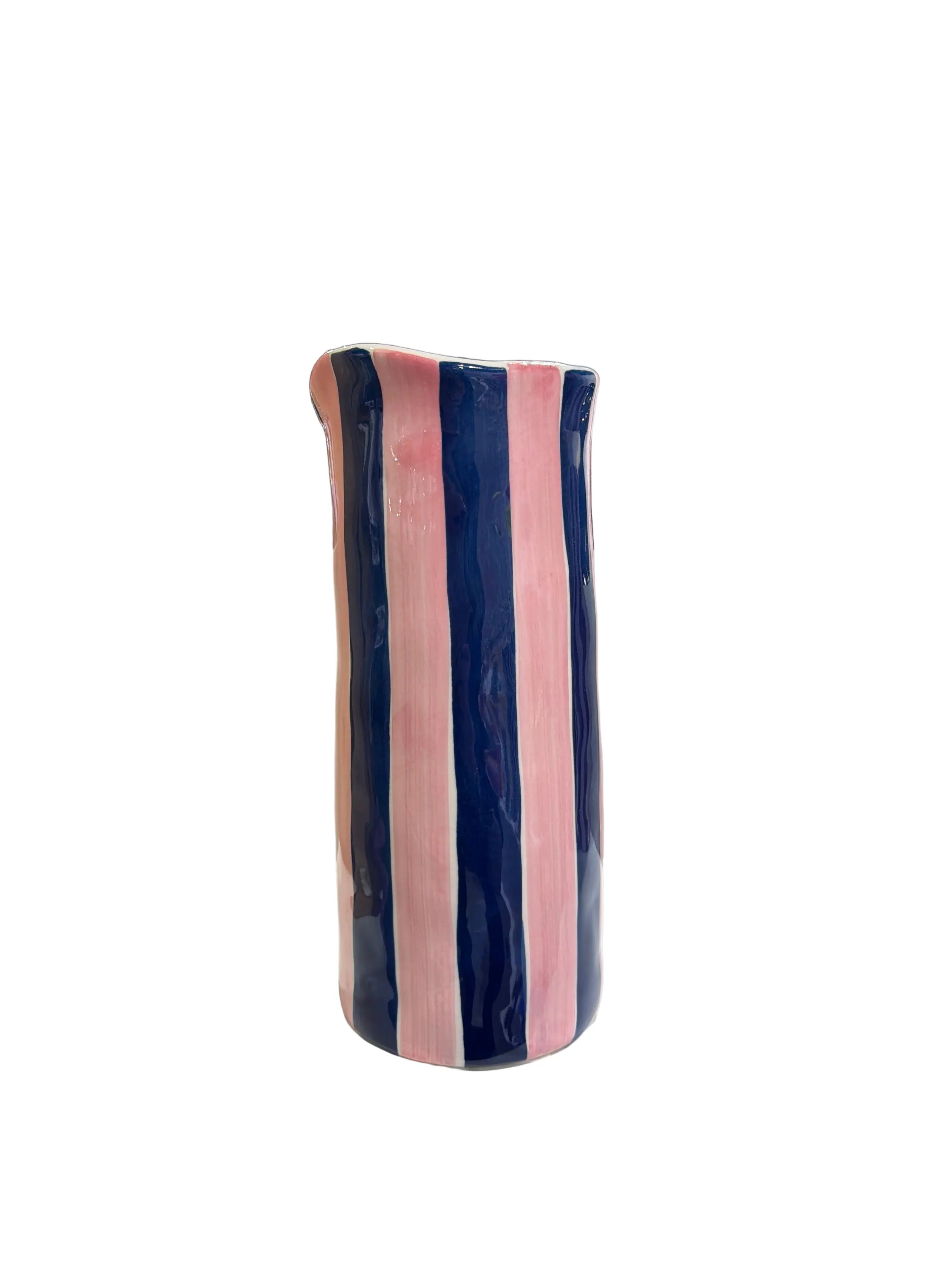 Medium Vase | Pink + Navy Stripe