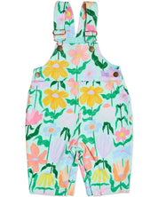 Popping Flowers Green Organic Cotton Quilt Fleece Overall | 12-18 Months