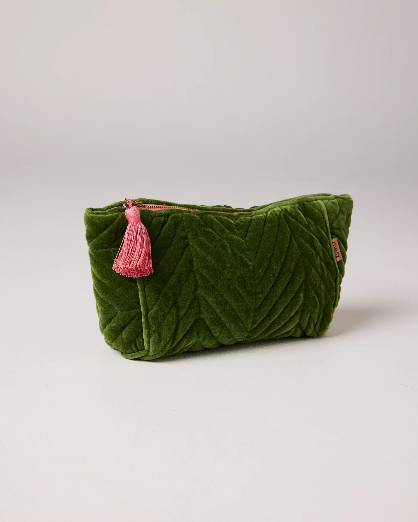 Moss Velvet Toiletry Bag