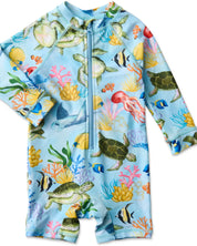Reef Life Baby Long Sleeve Zip Bathers | 18 - 24 mths