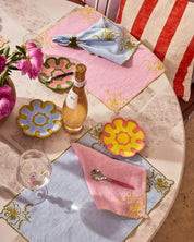 Pink Tuscan Embroidered Napkin | Set of 4