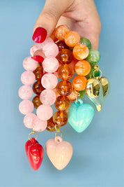 Bubble + Heart Bracelet | Tangerine