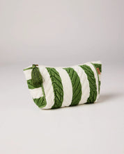 Moss Stripe Velvet Toiletry Bag