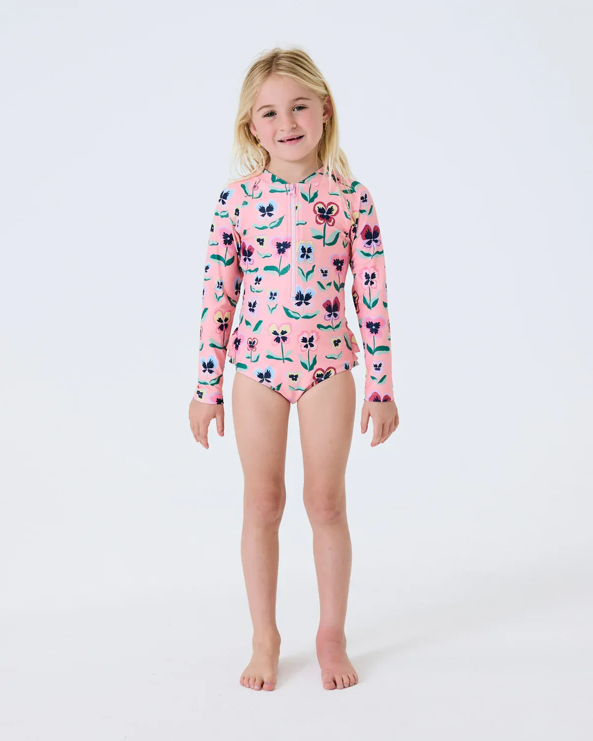 Pretty Pansy Long Sleeve Bathers
