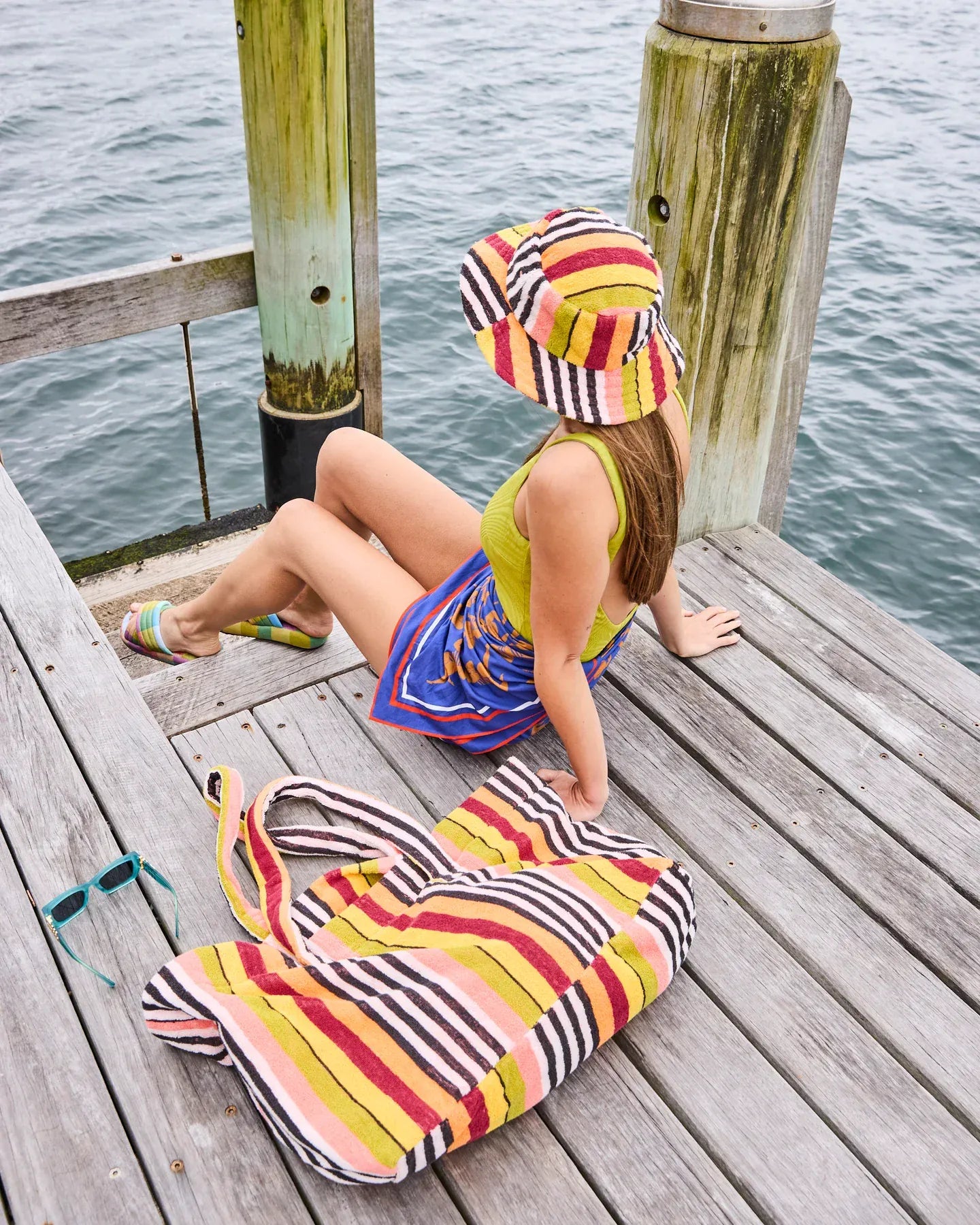 Casablanca Stripe Terry Oversized Beach Bag