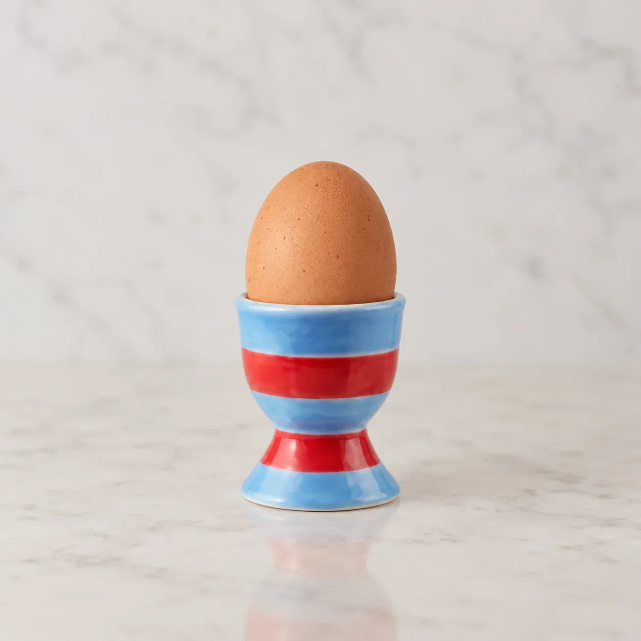 Egg Cup | Blue + Red Stripe