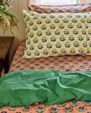 Kip&Co x Anna Spiro Indian Summer Yellow Standard Organic Cotton Pillowcases | Set of 2