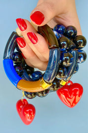 Bubble + Heart Bracelet | Navy