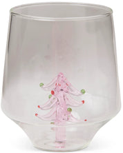 Tickled Pink Christmas Tumbler Glass | Set of 2