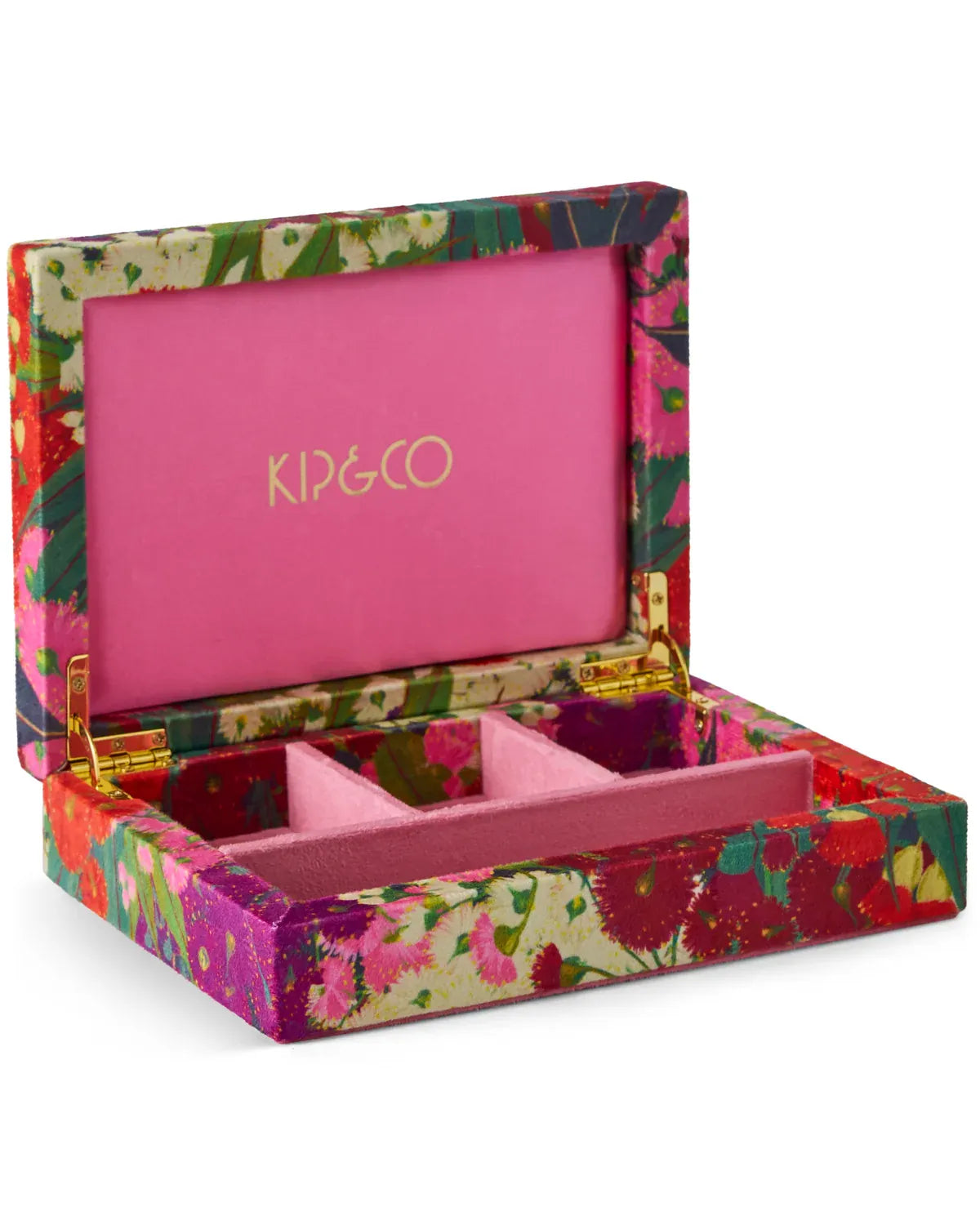 Australian Bush Blossom Velvet Jewellery Box | Small