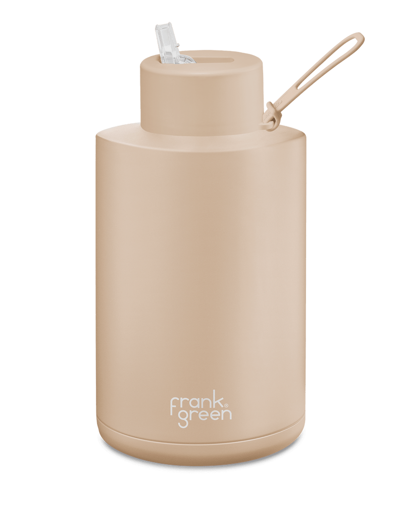 Reusable Bottle with Straw Lid - Ceramic 68oz/2L - Soft Stone