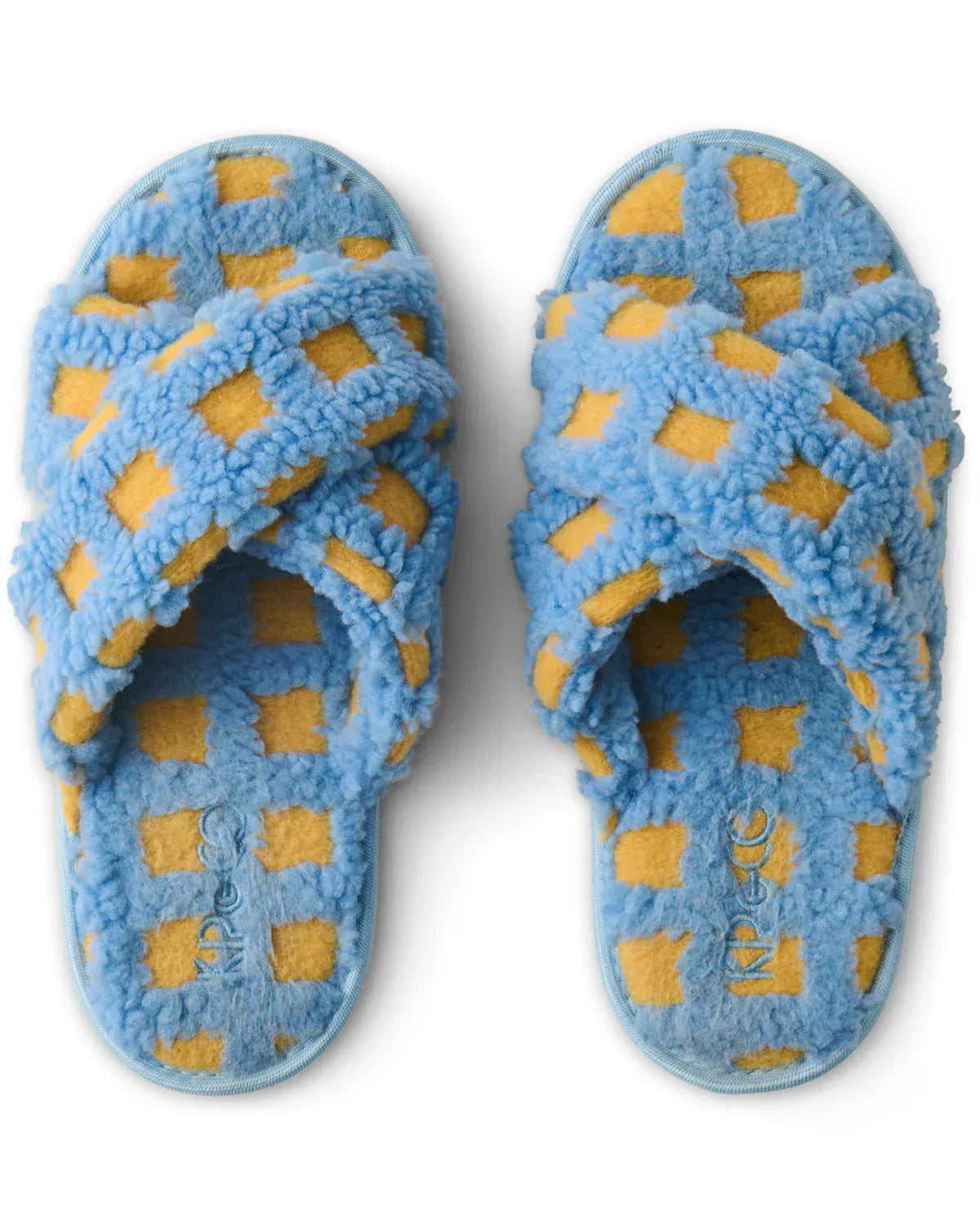 Ocean Shores Check Sherpa Adult Slippers | 37/38