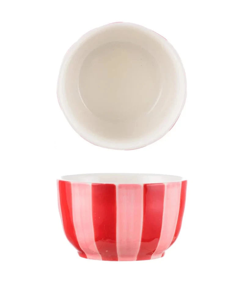 Small Bowl | Pink + Red Stripe