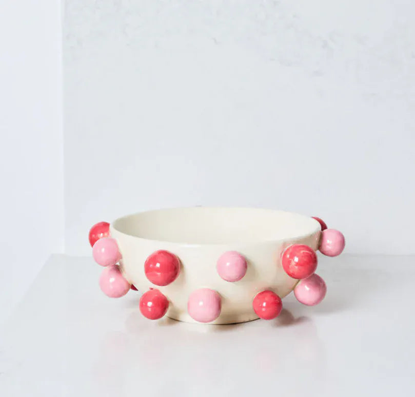 Ceramic Bubble Bowl | Pastel Pink + Light Pink