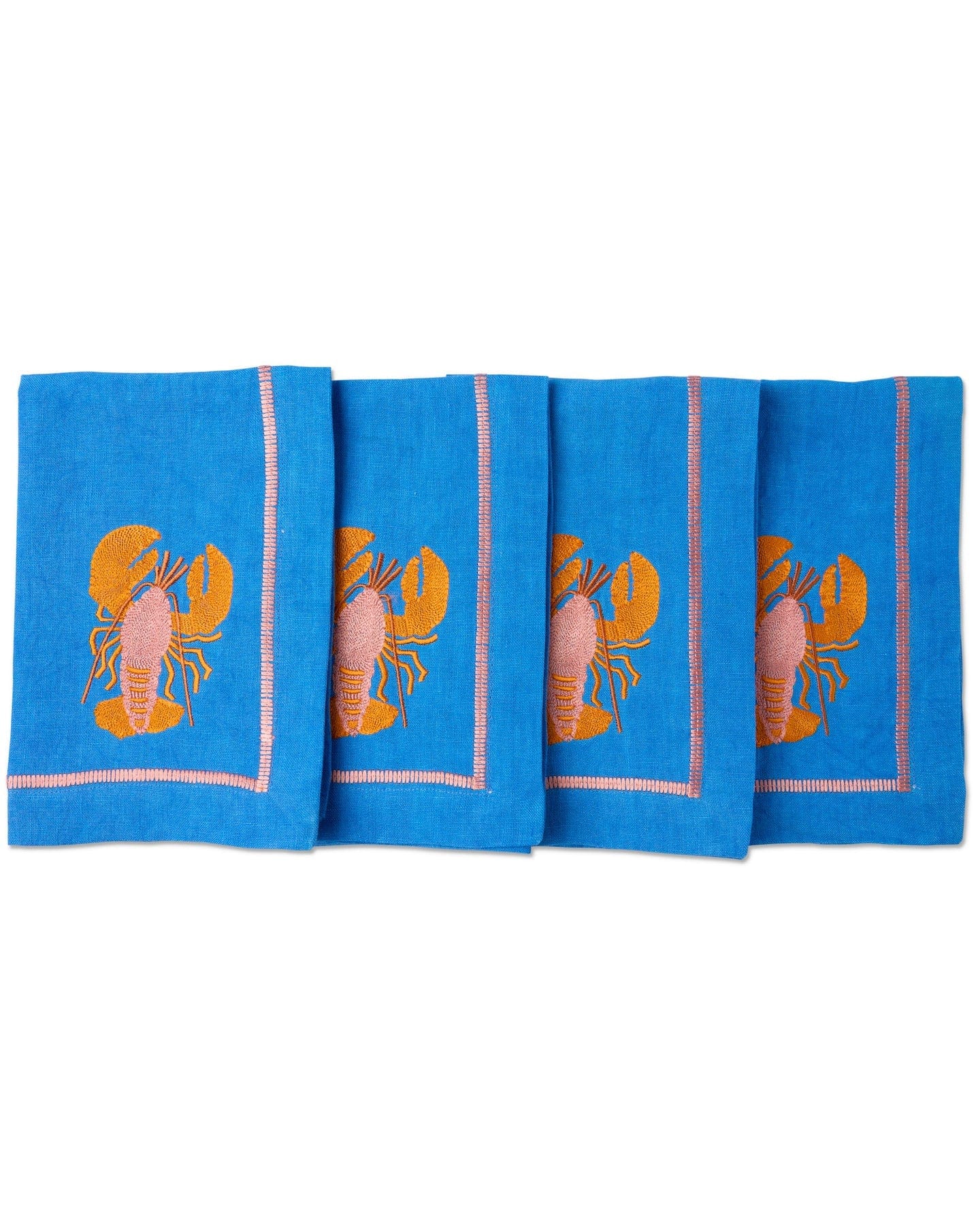 Lobster Embroidered Napkin | Set of 4