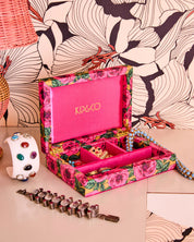 Golden Peony Velvet Jewellery Box | Small
