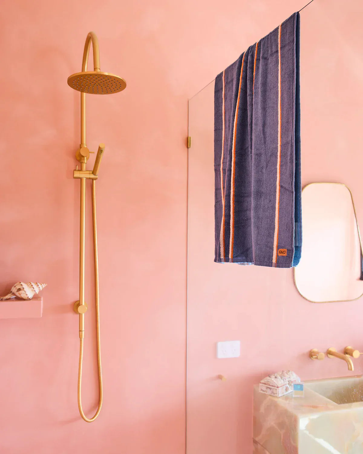 Blue Lagoon Stripe Bamboo Terry Bath Towel