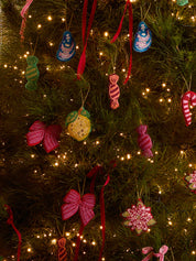 Lemon Yellow Beaded Christmas Decoration