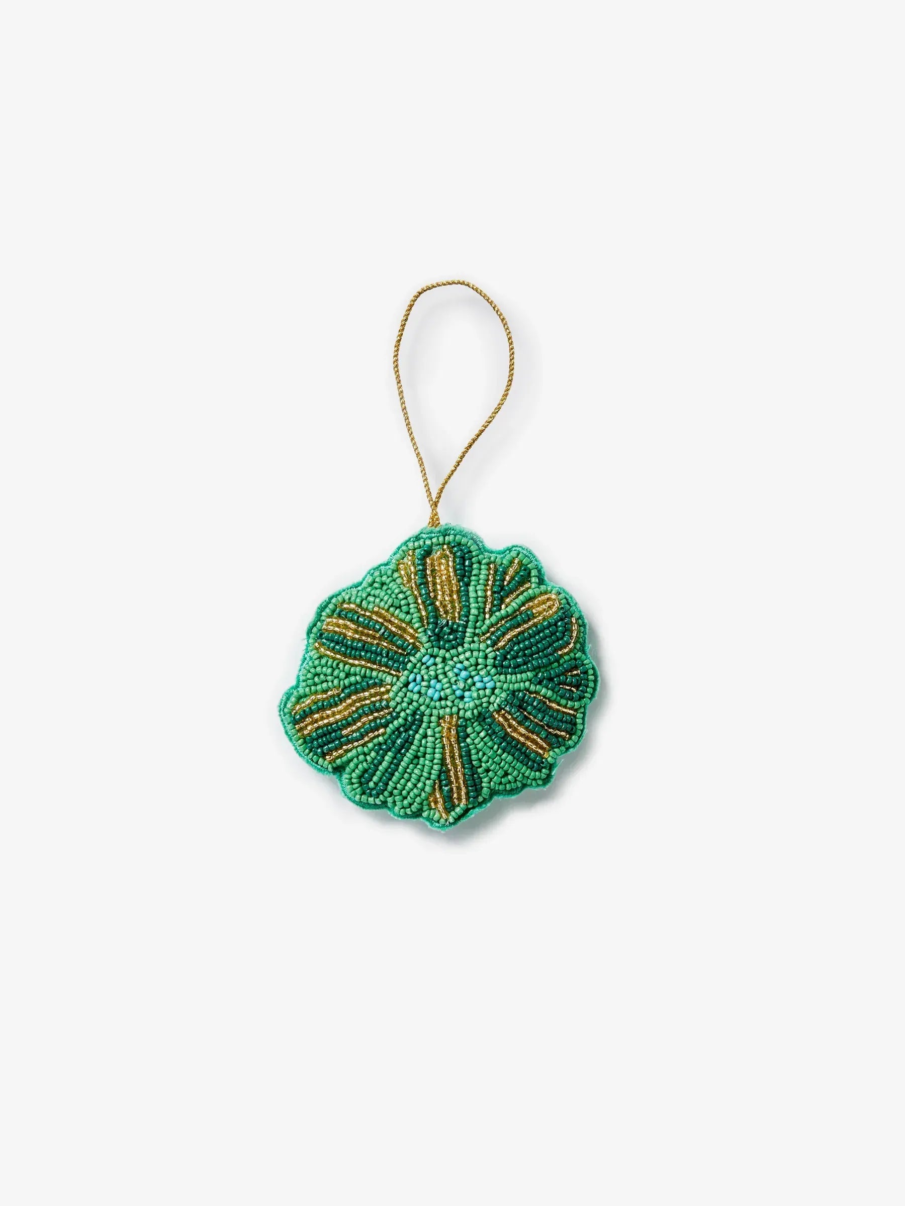 Flower Green Beaded Christmas Decoration