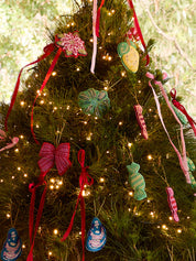 Flower Green Beaded Christmas Decoration