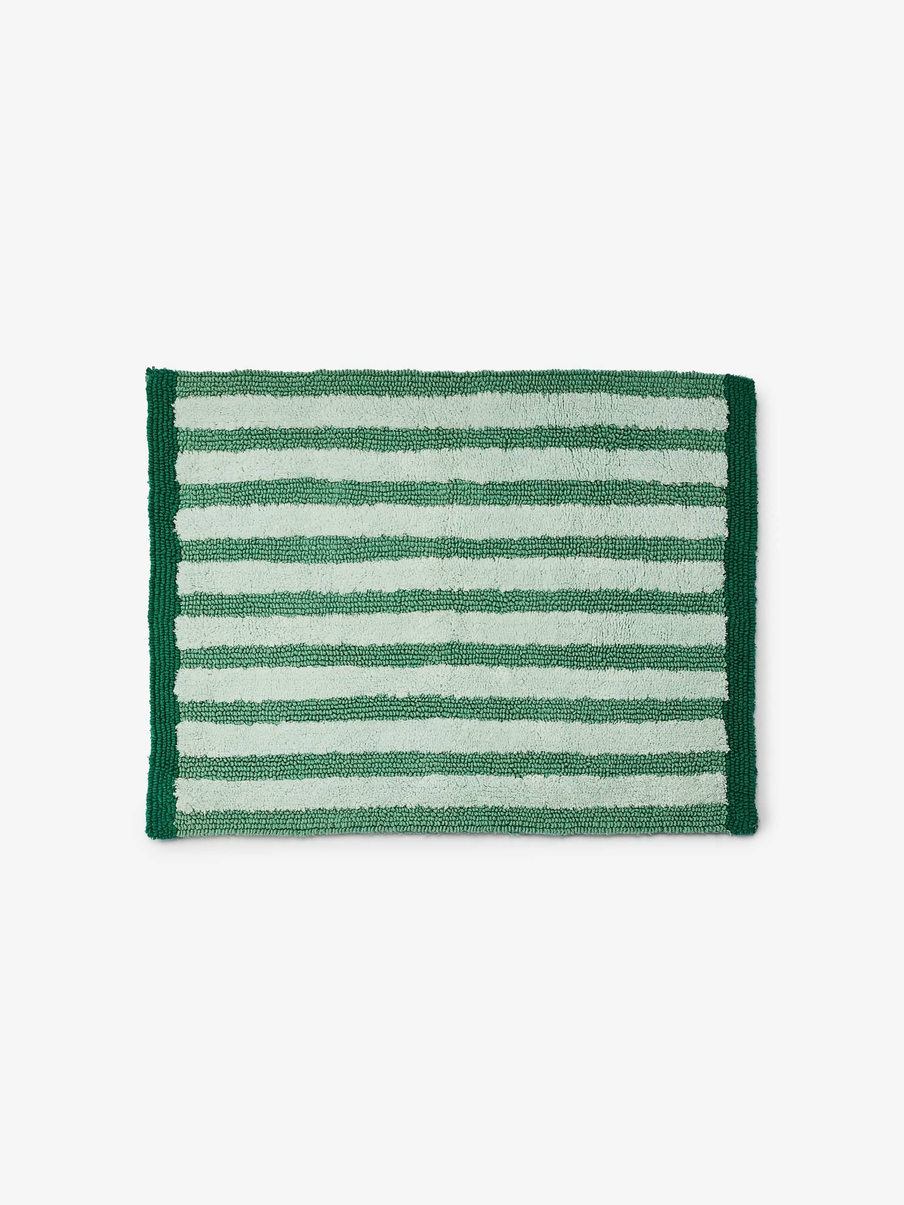 Green Stripe Reversible Bath Mat