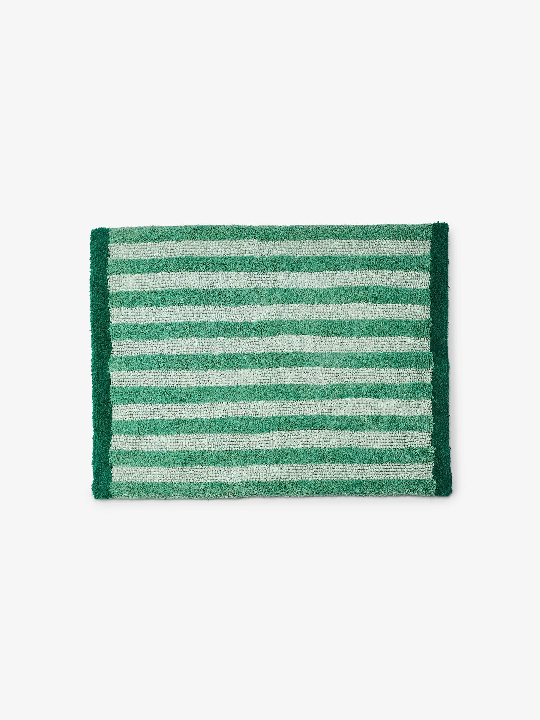 Green Stripe Reversible Bath Mat
