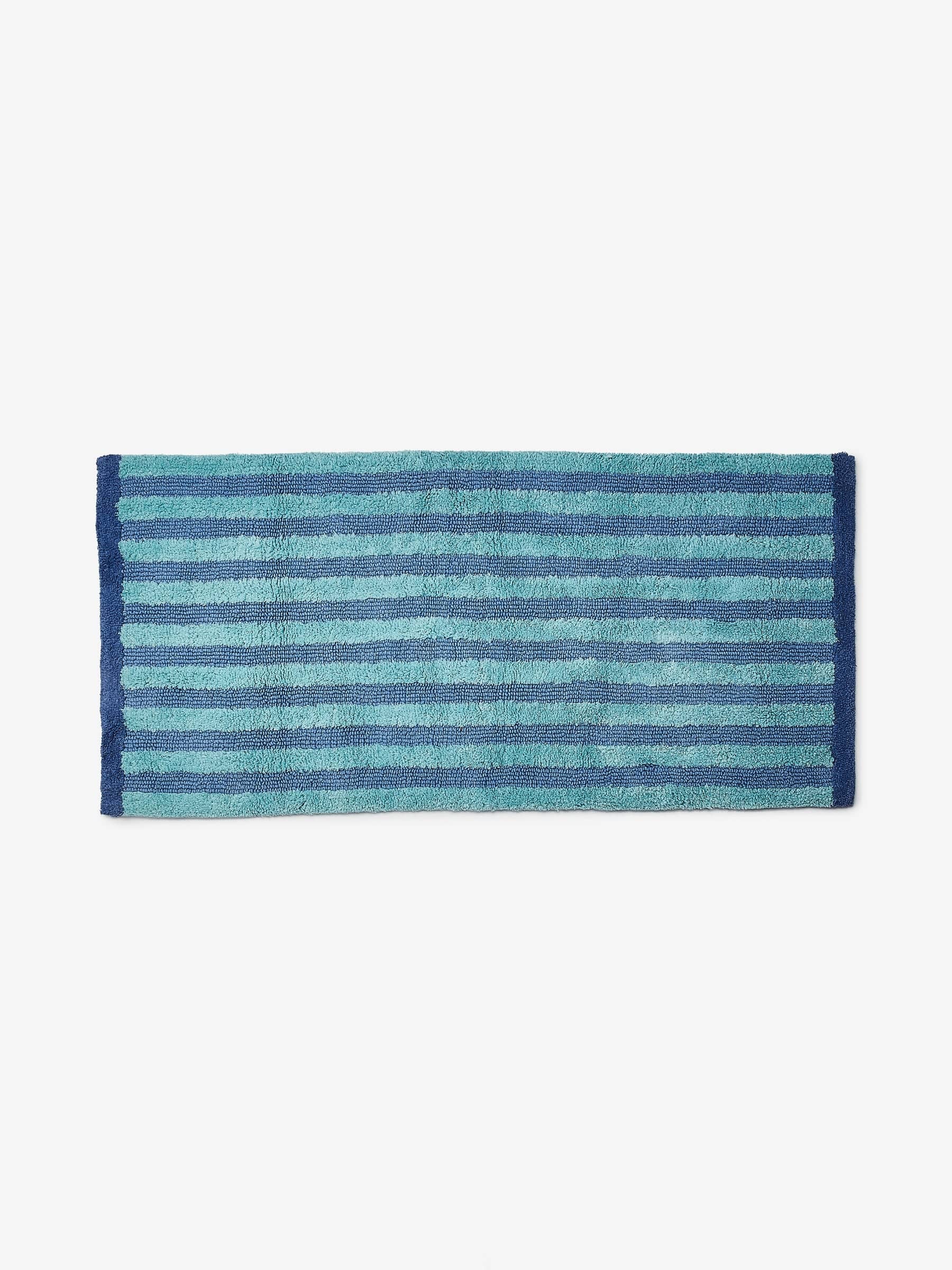 Blue Stripe Reversible Long Bath Mat
