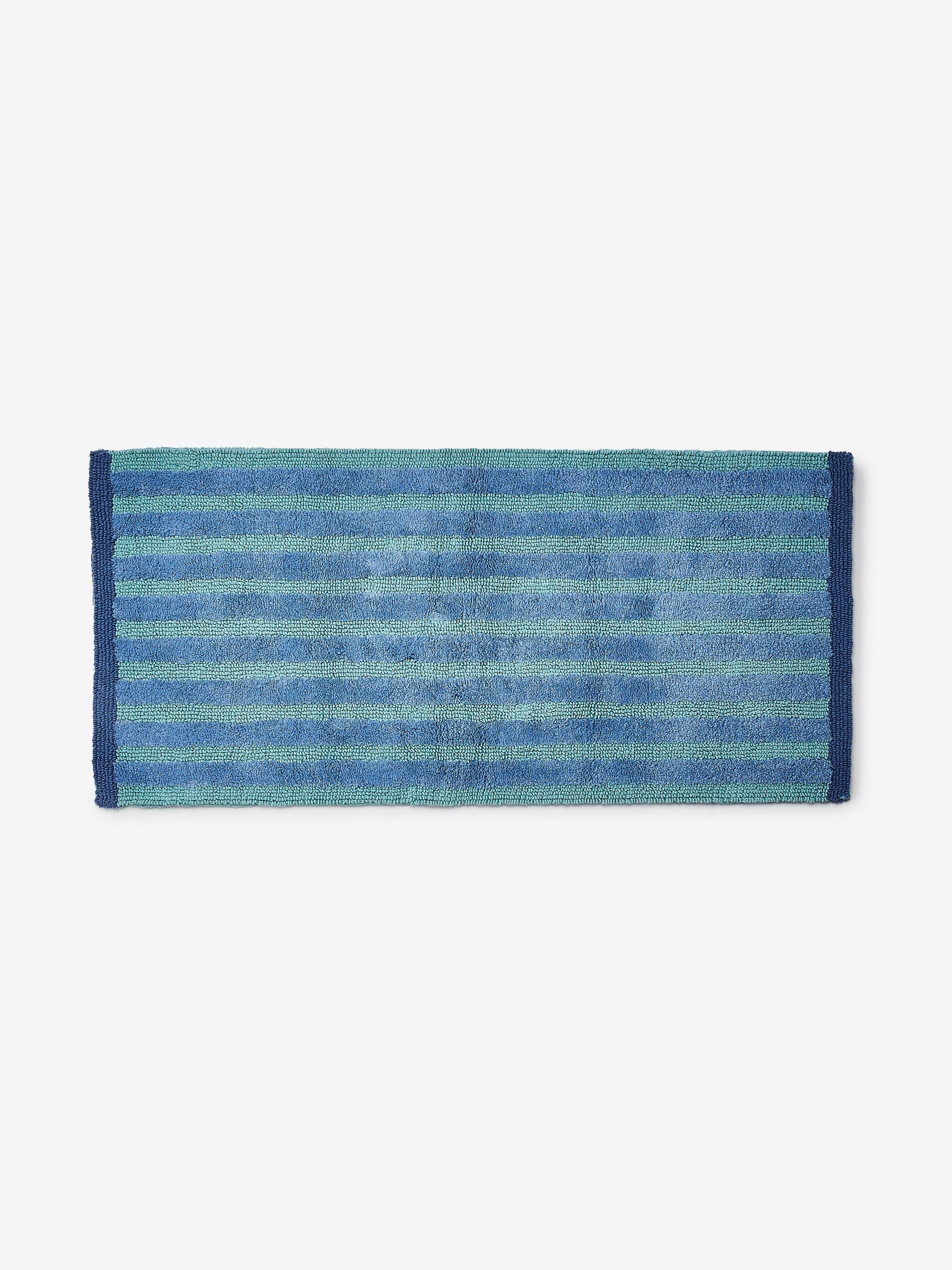 Blue Stripe Reversible Long Bath Mat