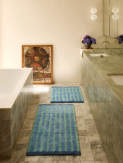 Blue Stripe Reversible Long Bath Mat