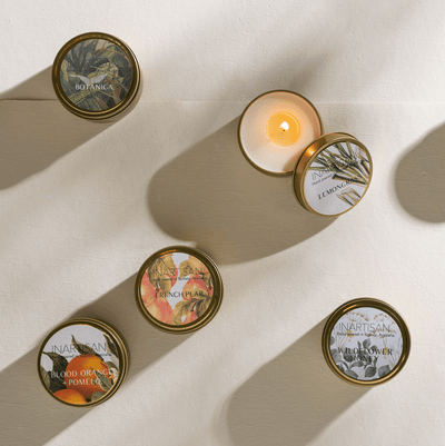 Hand Poured Soy Candle in Travel Tin - Brass - Tonic