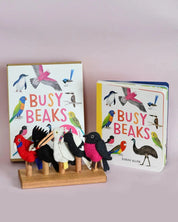 Busy Beaks Finger Puppets + Book Set by Sarah Allen