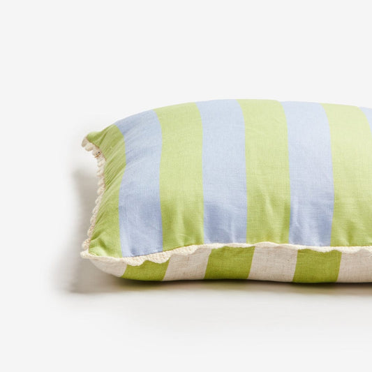 Bold Stripe Blue Lime 50cm Cushion