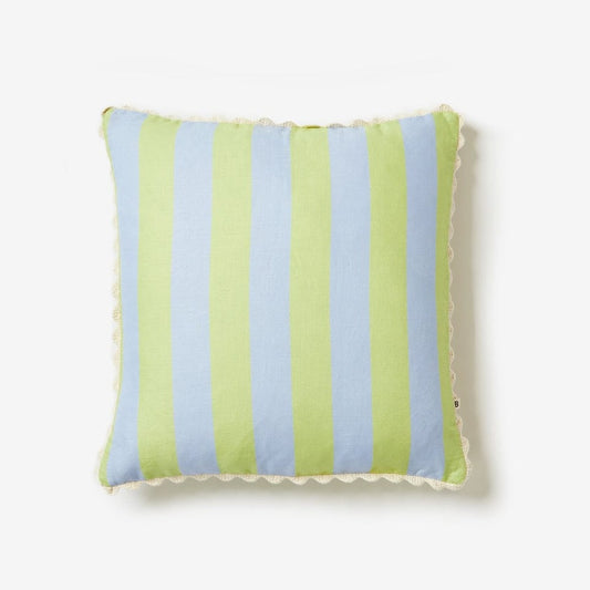 Bold Stripe Blue Lime 50cm Cushion