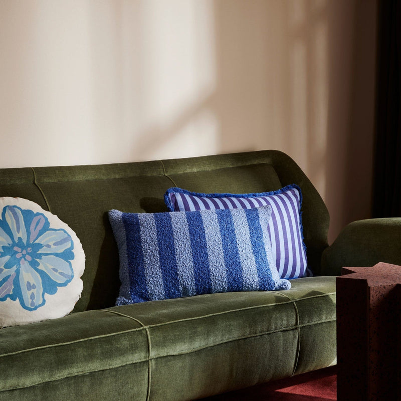 Boucle Stripe Blue 60x40cm Cushion