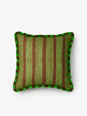 Brown Green Wave Cushion