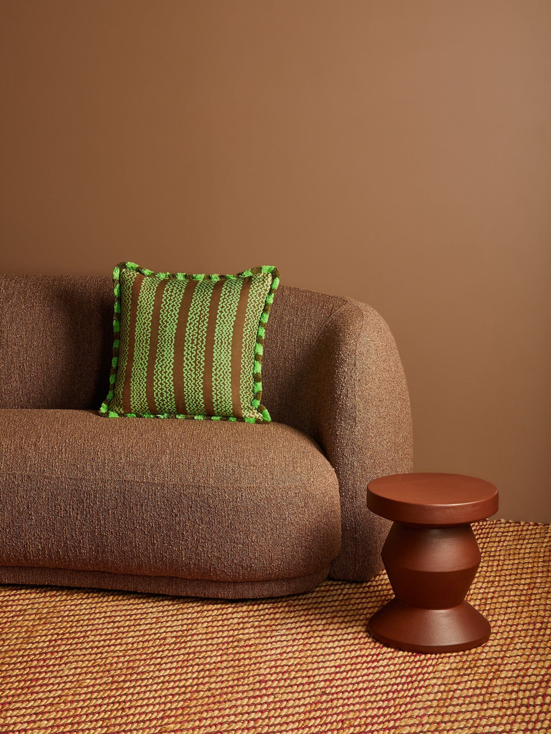 Brown Green Wave Cushion