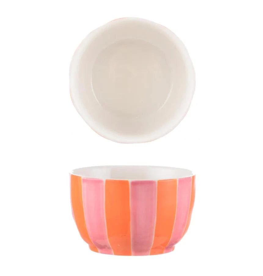 Small Bowl | Pink + Orange Stripe