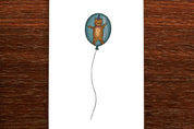 Birthday Card | Cat in a Balloon
