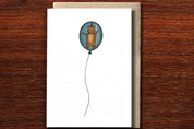 Birthday Card | Cat in a Balloon